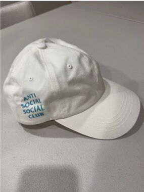 Antisocial Social Club ASSC Weird Hat Strap Back White Tiffany *RARE* NWOT 2016